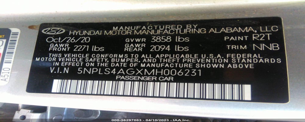 5NPLS4AGXMH006231 2021 HYUNDAI ELANTRA photo no. 9