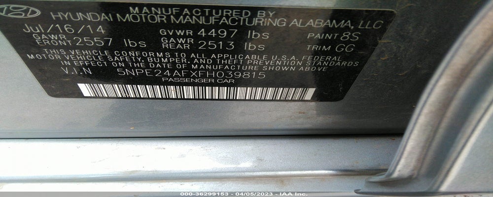 5NPE24AFXFH039815 2015 HYUNDAI SONATA photo no. 9