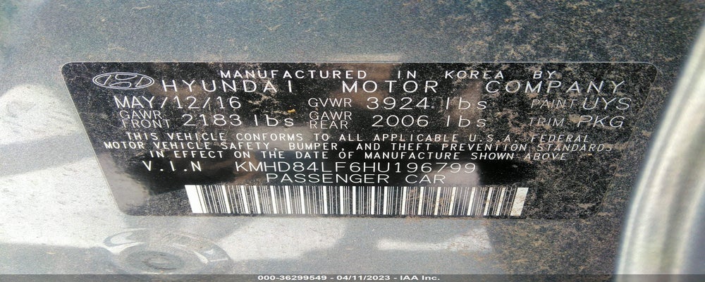 KMHD84LF6HU196799 2017 HYUNDAI ELANTRA photo no. 9