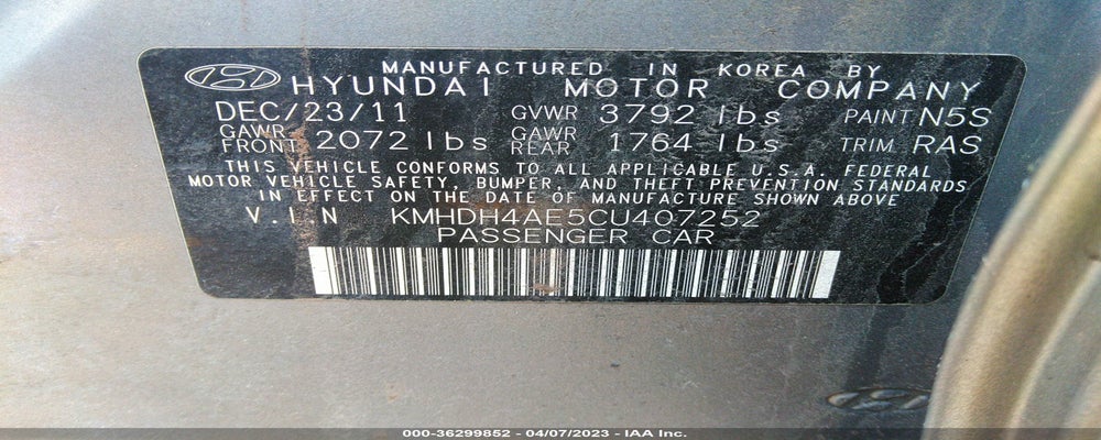 KMHDH4AE5CU407252 2012 HYUNDAI ELANTRA photo no. 9
