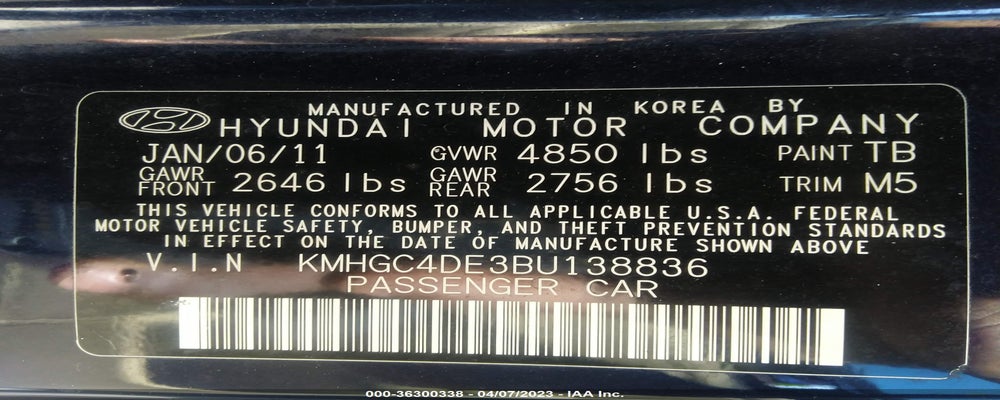 KMHGC4DE3BU138836 2011 HYUNDAI GENESIS photo no. 9