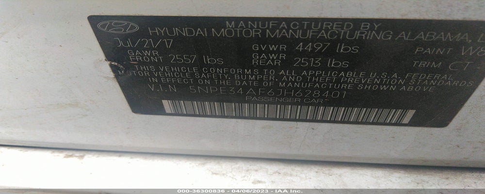 5NPE34AF6JH628401 2018 HYUNDAI SONATA photo no. 9