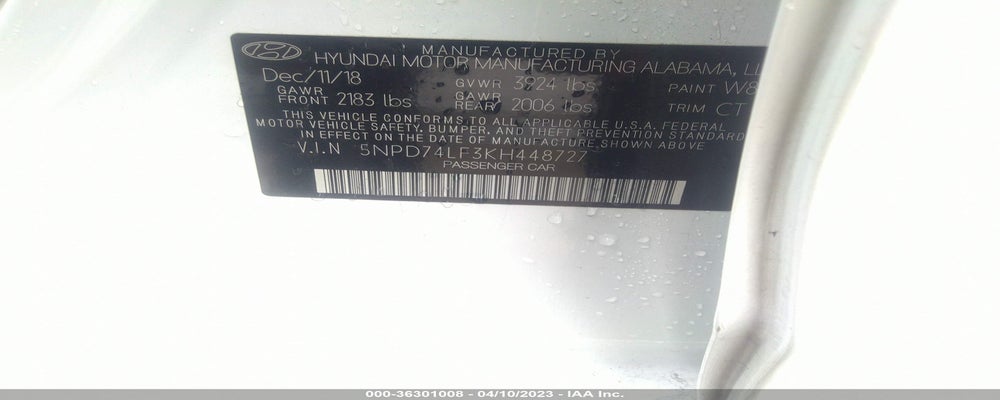 5NPD74LF3KH448727 2019 HYUNDAI ELANTRA photo no. 9