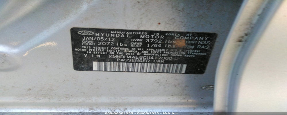 KMHDH4AE8CU417080 2012 HYUNDAI ELANTRA photo no. 9
