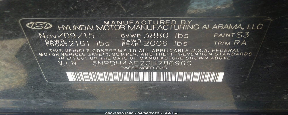 5NPDH4AE2GH786960 2016 HYUNDAI ELANTRA photo no. 9
