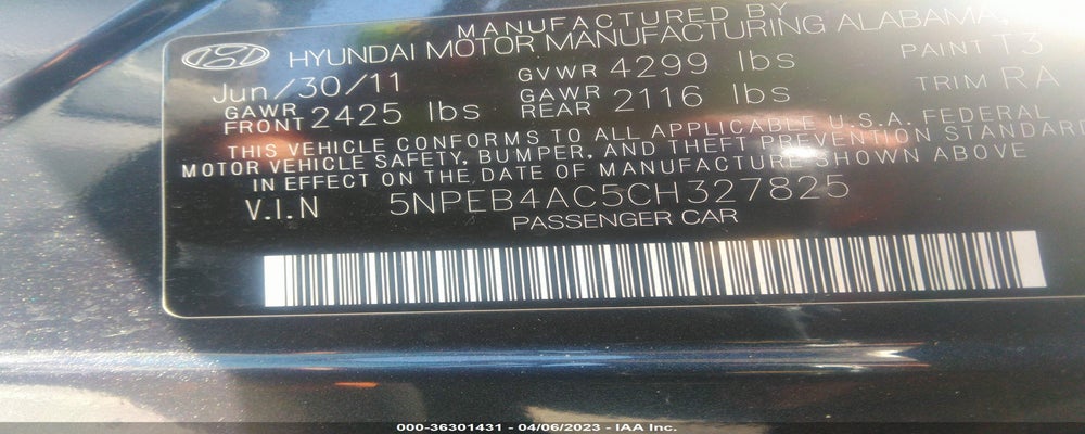 5NPEB4AC5CH327825 2012 HYUNDAI SONATA photo no. 9