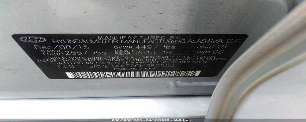 5NPE34AF2GH362903 2016 HYUNDAI SONATA photo no. 9