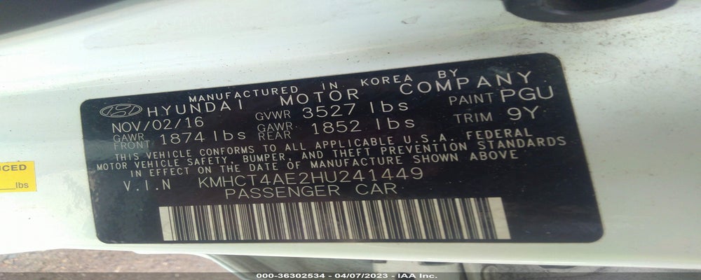 KMHCT4AE2HU241449 2017 HYUNDAI ACCENT photo no. 9