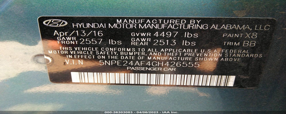 5NPE24AF4GH426555 2016 HYUNDAI SONATA photo no. 9
