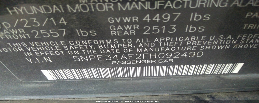 5NPE34AF2FH092490 2015 HYUNDAI SONATA photo no. 9