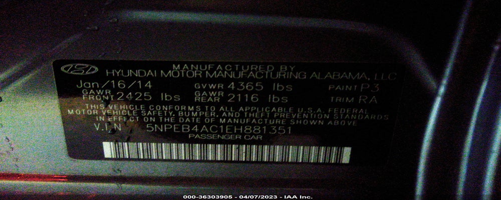 5NPEB4AC1EH881351 2014 HYUNDAI SONATA photo no. 9