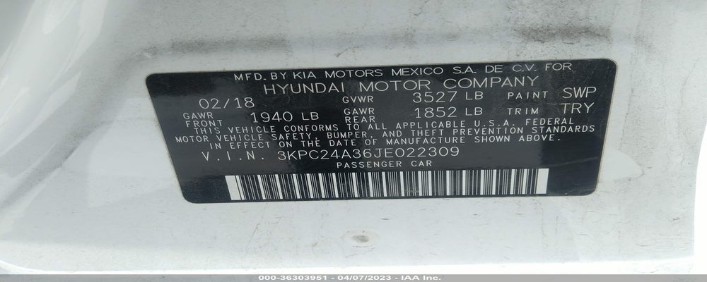 3KPC24A36JE022309 2018 HYUNDAI ACCENT photo no. 9