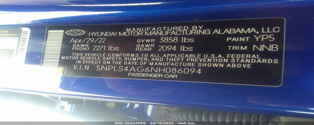 5NPLS4AG6NH086094 2022 HYUNDAI ELANTRA photo no. 9