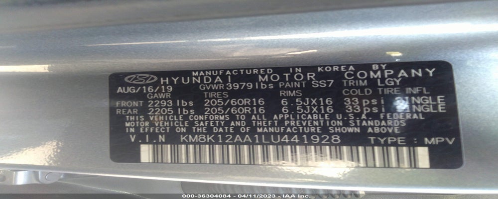KM8K12AA1LU441928 2020 HYUNDAI KONA photo no. 9