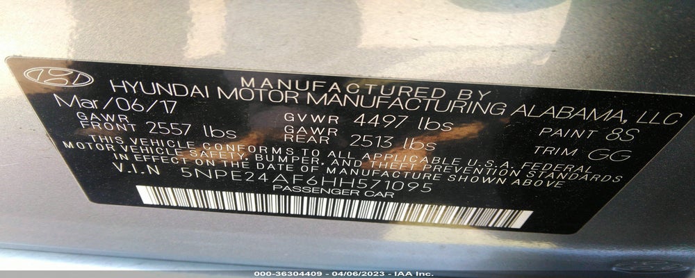 5NPE24AF6HH571095 2017 HYUNDAI SONATA photo no. 9