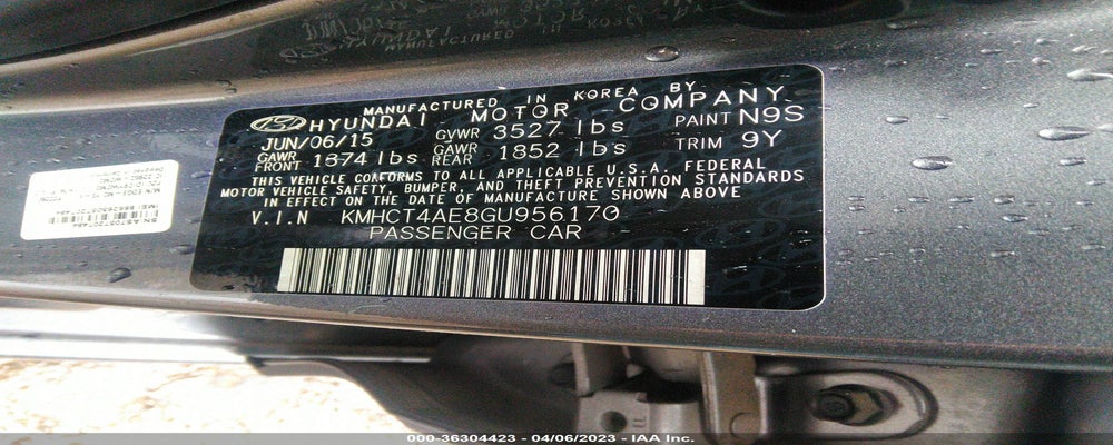 KMHCT4AE8GU956170 2016 HYUNDAI ACCENT photo no. 9