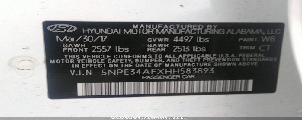 5NPE34AFXHH583893 2017 HYUNDAI SONATA photo no. 9