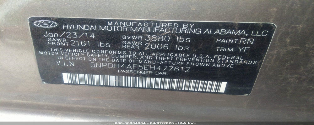 5NPDH4AE5EH477612 2014 HYUNDAI ELANTRA photo no. 9