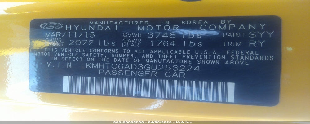 KMHTC6AD3GU253224 2016 HYUNDAI VELOSTER photo no. 9