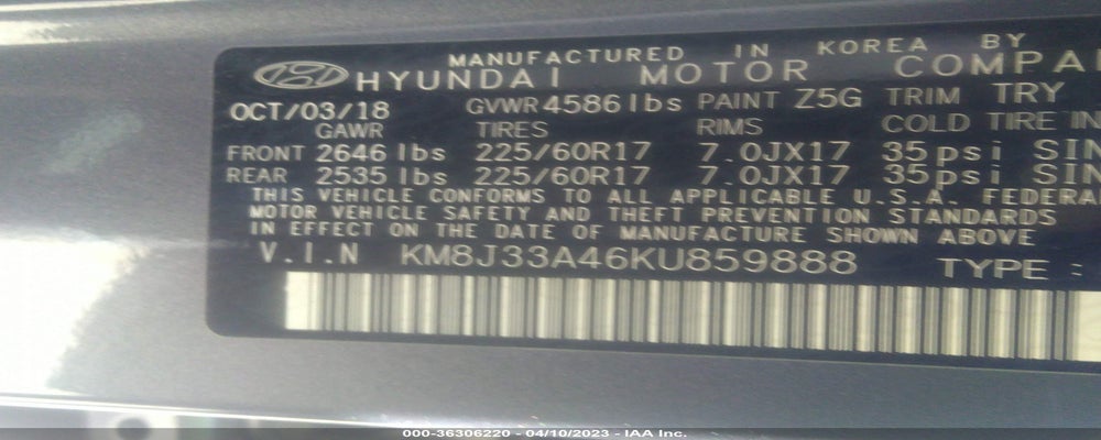 KM8J33A46KU859888 2019 HYUNDAI TUCSON photo no. 9