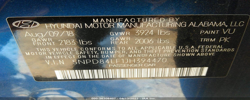 5NPD84LF1JH394470 2018 HYUNDAI ELANTRA photo no. 9