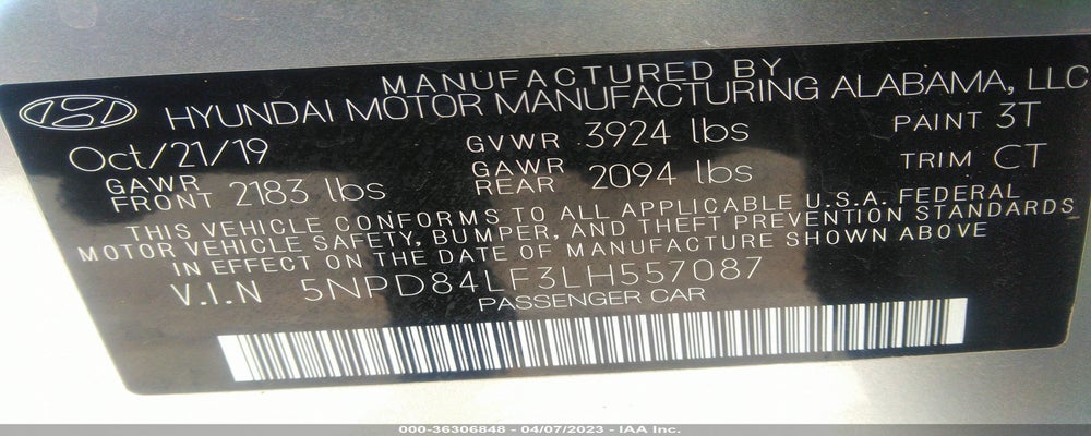 5NPD84LF3LH557087 2020 HYUNDAI ELANTRA photo no. 9