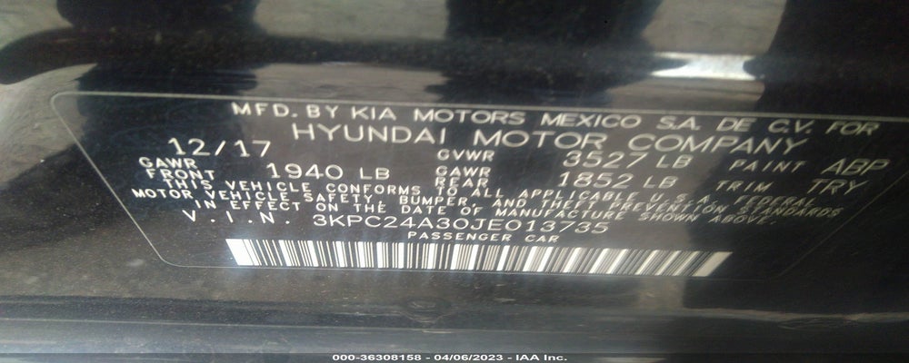 3KPC24A30JE013735 2018 HYUNDAI ACCENT photo no. 9