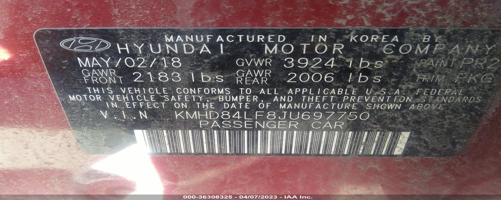 KMHD84LF8JU697750 2018 HYUNDAI ELANTRA photo no. 9