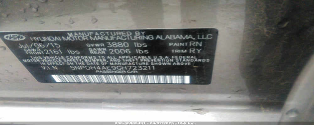 5NPDH4AE9GH723211 2016 HYUNDAI ELANTRA photo no. 9