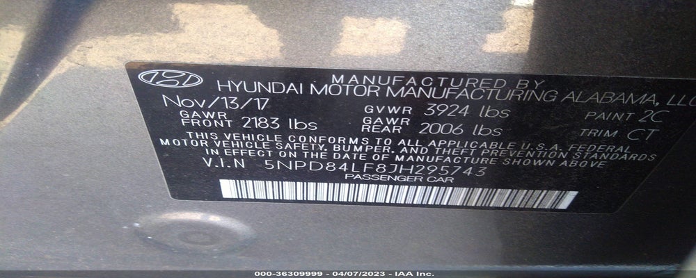 5NPD84LF8JH295743 2018 HYUNDAI ELANTRA photo no. 9