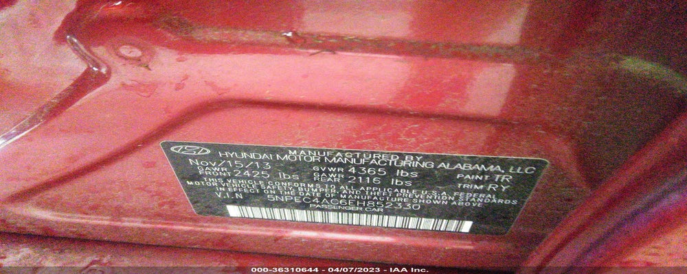 5NPEC4AC6EH852330 2014 HYUNDAI SONATA photo no. 9