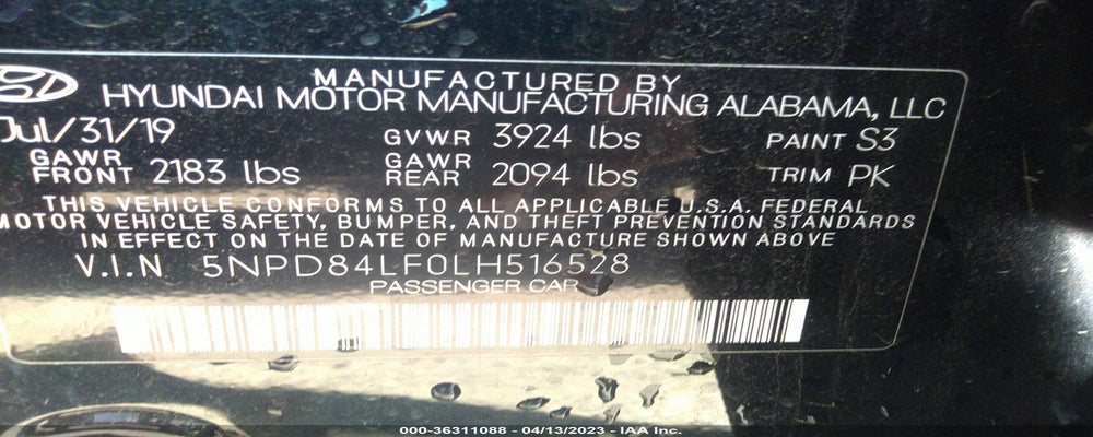 5NPD84LF0LH516528 2020 HYUNDAI ELANTRA photo no. 9