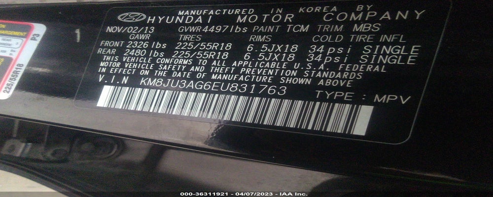 KM8JU3AG6EU831763 2014 HYUNDAI TUCSON photo no. 9