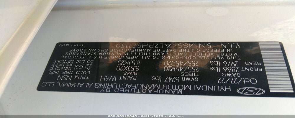 5NMS54AL2PH521130 2023 HYUNDAI SANTA FE photo no. 9