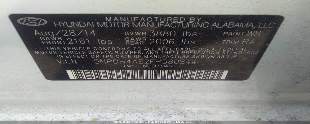 5NPDH4AE2FH580844 2015 HYUNDAI ELANTRA photo no. 9