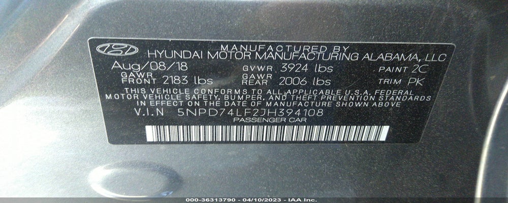 5NPD74LF2JH394108 2018 HYUNDAI ELANTRA photo no. 9
