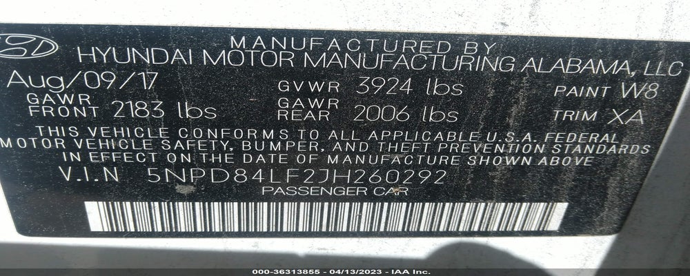 5NPD84LF2JH260292 2018 HYUNDAI ELANTRA photo no. 9