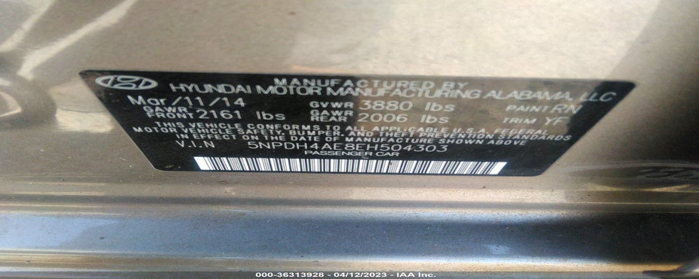 5NPDH4AE8EH504303 2014 HYUNDAI ELANTRA photo no. 9