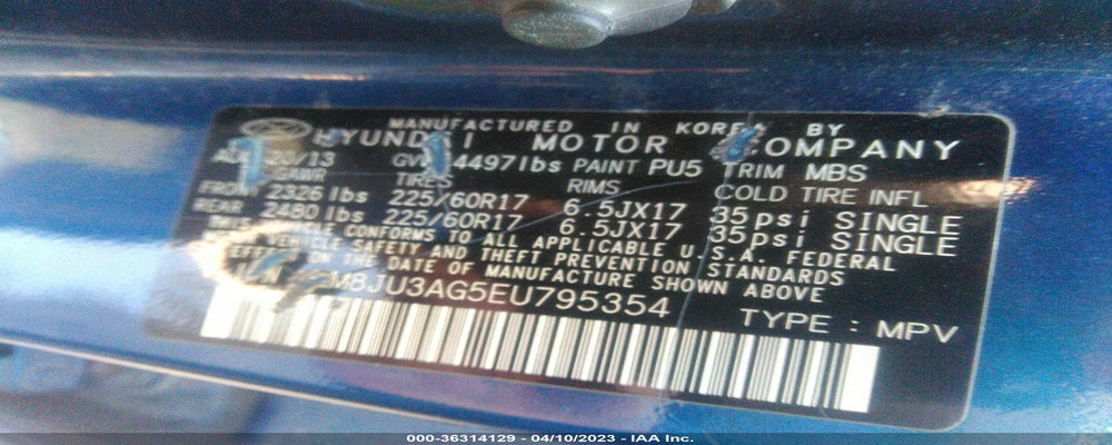 KM8JU3AG5EU795354 2014 HYUNDAI TUCSON photo no. 9