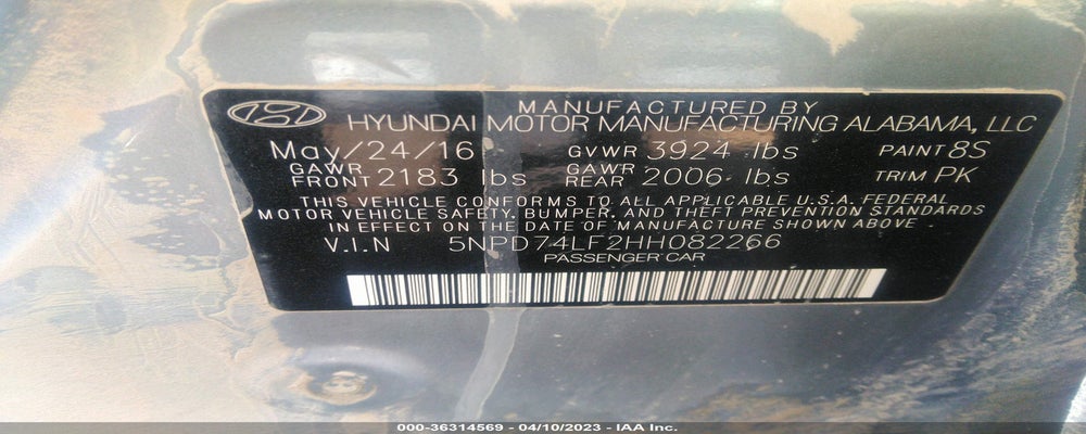 5NPD74LF2HH082266 2017 HYUNDAI ELANTRA photo no. 9