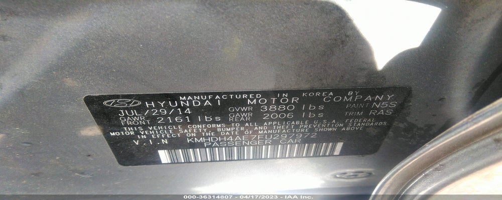 KMHDH4AE7FU297972 2015 HYUNDAI ELANTRA photo no. 9