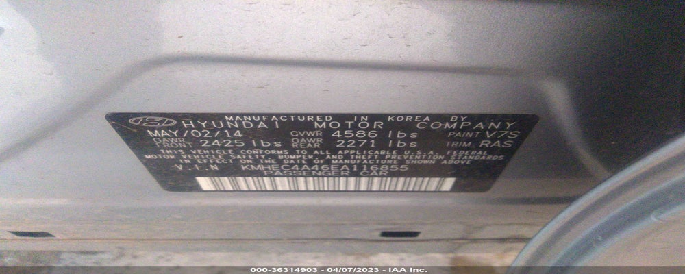KMHEC4A46EA116855 2014 HYUNDAI SONATA photo no. 9