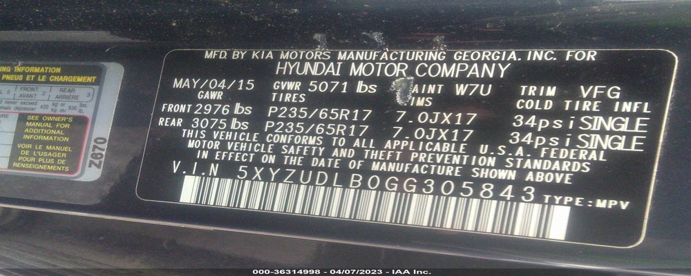 5XYZUDLB0GG305843 2016 HYUNDAI SANTA FE SPORT photo no. 9
