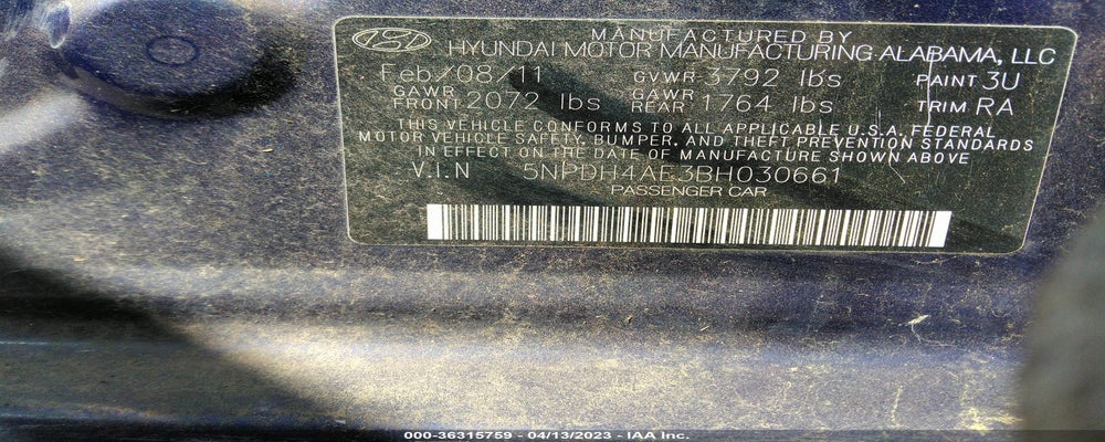 5NPDH4AE3BH030661 2011 HYUNDAI ELANTRA photo no. 9