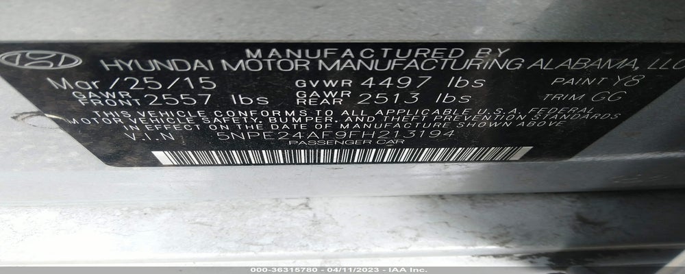 5NPE24AF9FH213194 2015 HYUNDAI SONATA photo no. 9