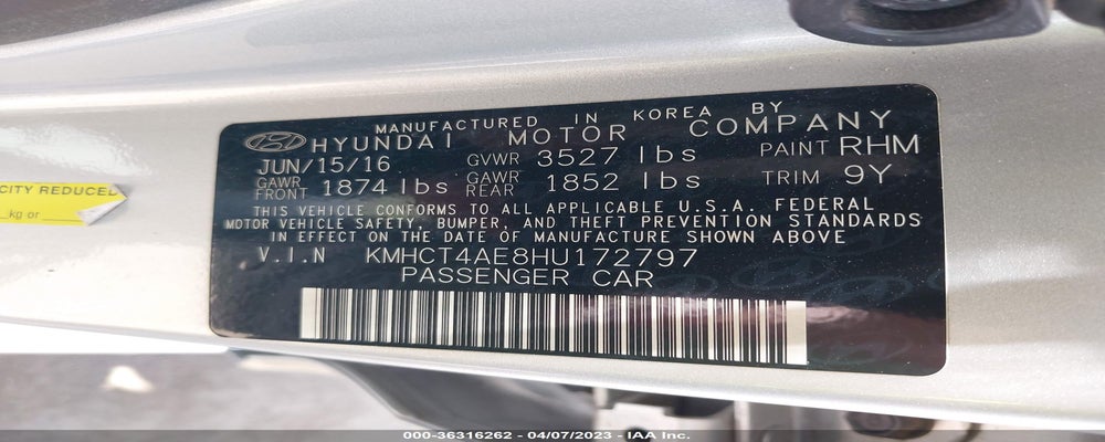 KMHCT4AE8HU172797 2017 HYUNDAI ACCENT photo no. 9
