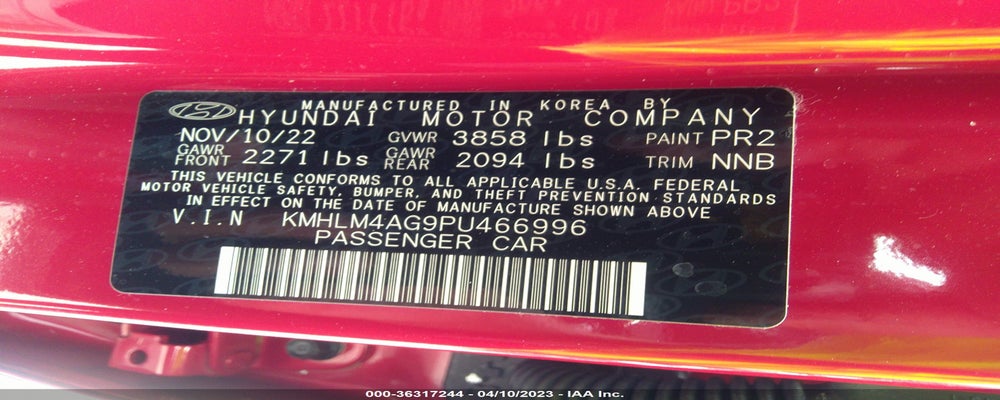 KMHLM4AG9PU466996 2023 HYUNDAI ELANTRA photo no. 9