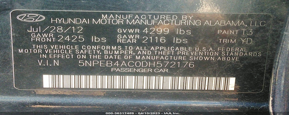 5NPEB4AC0DH572176 2013 HYUNDAI SONATA photo no. 9