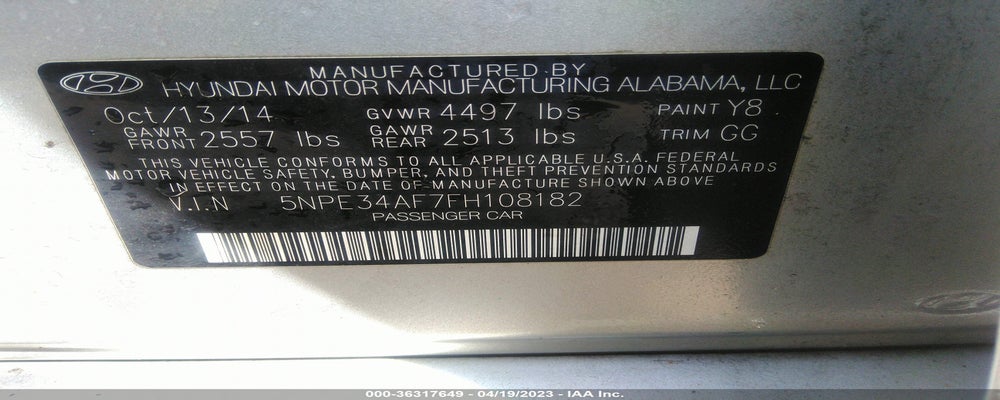 5NPE34AF7FH108182 2015 HYUNDAI SONATA photo no. 9