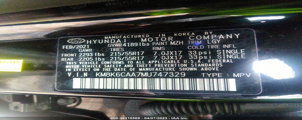 KM8K6CAA7MU747329 2021 HYUNDAI KONA photo no. 9